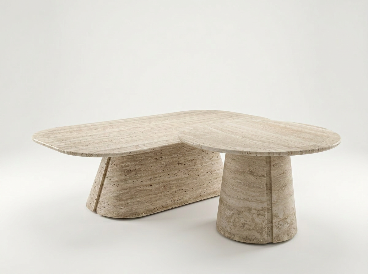 FORMA DUO CENTER TABLE Ø70 x H46 cm - 130 x 70 x H39 cm
