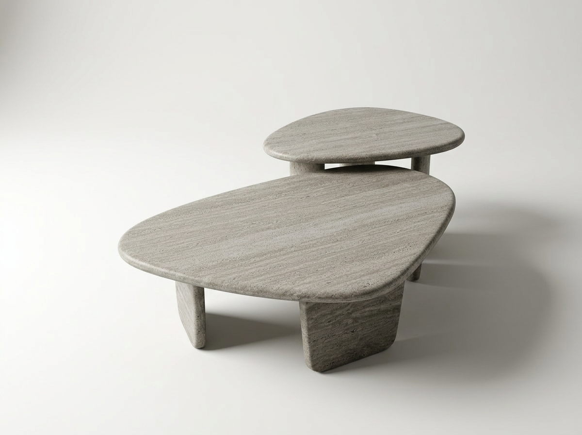 RIVER CENTER TABLE 100 x 120 x H35 cm - 90 x 70 x H32 cm