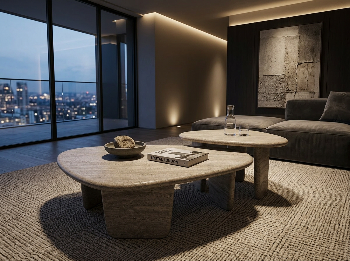 RIVER CENTER TABLE 100 x 120 x H35 cm - 90 x 70 x H32 cm